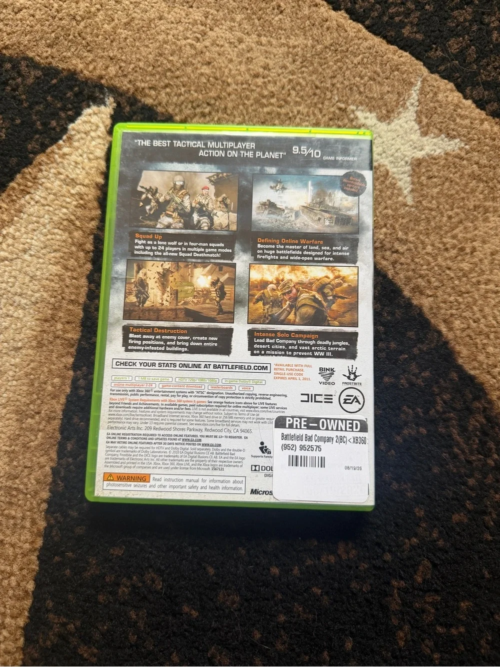 Xbox 360 Battlefield: Bad Company 2 – Green Case